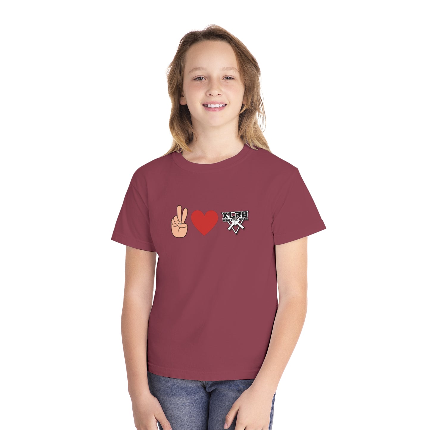 Youth Peace & Love Tee for Martial Arts Enthusiasts