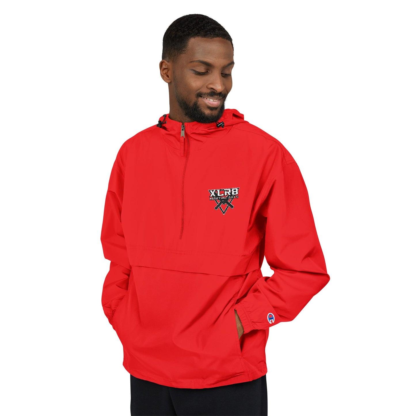 Anorak Jacket — Heart Mosaic Chest Packable Windbreaker