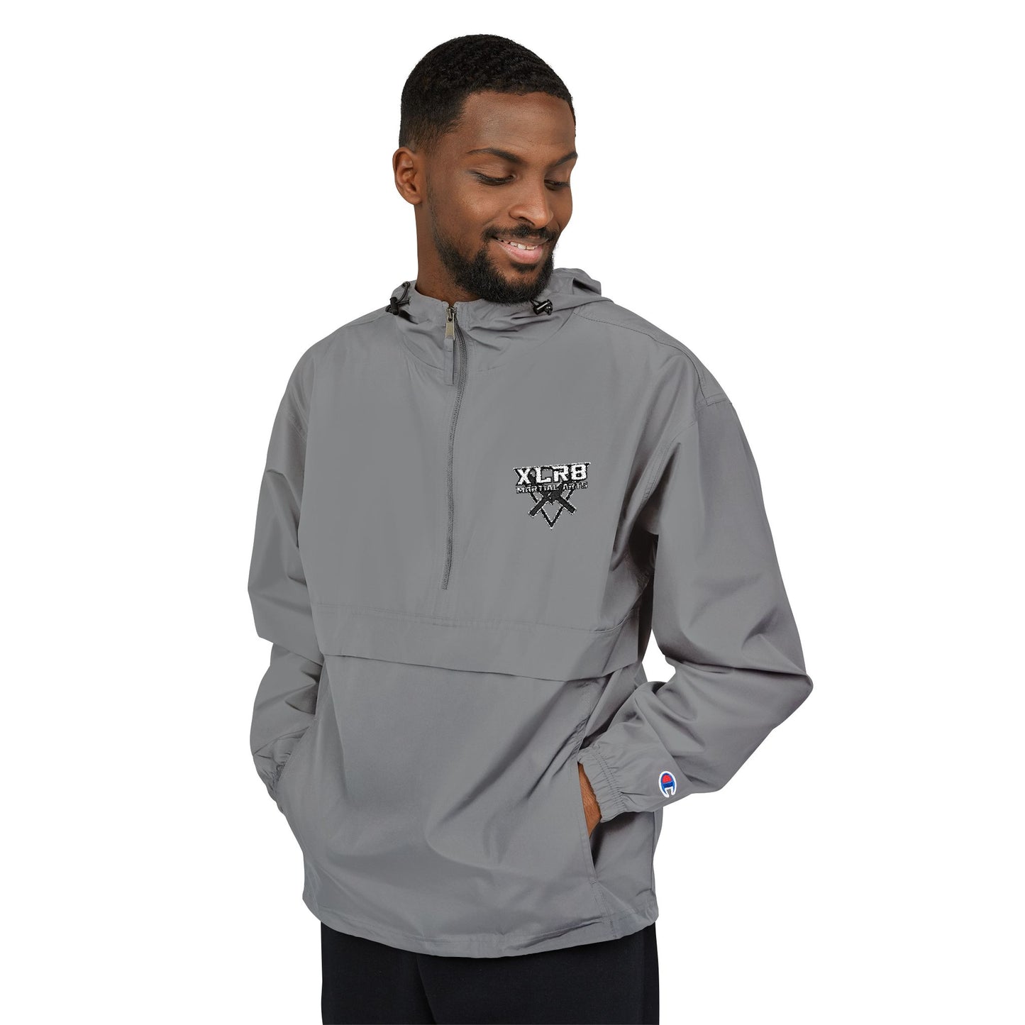Anorak Jacket — Heart Mosaic Chest Packable Windbreaker