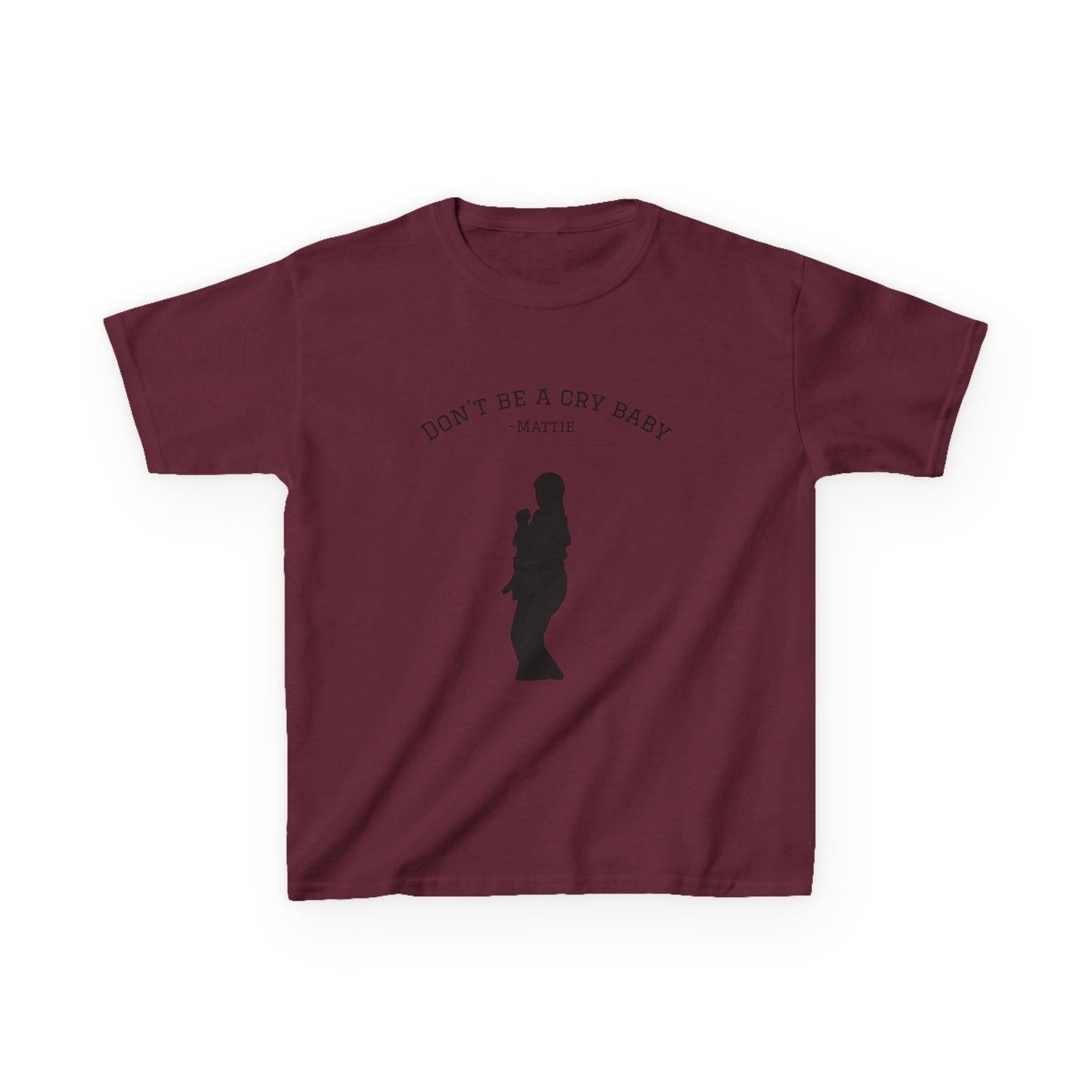Kids Tee — "Don't Be a Cry Baby" Silhouette Tee with XLR8 Martial Arts Back Logo