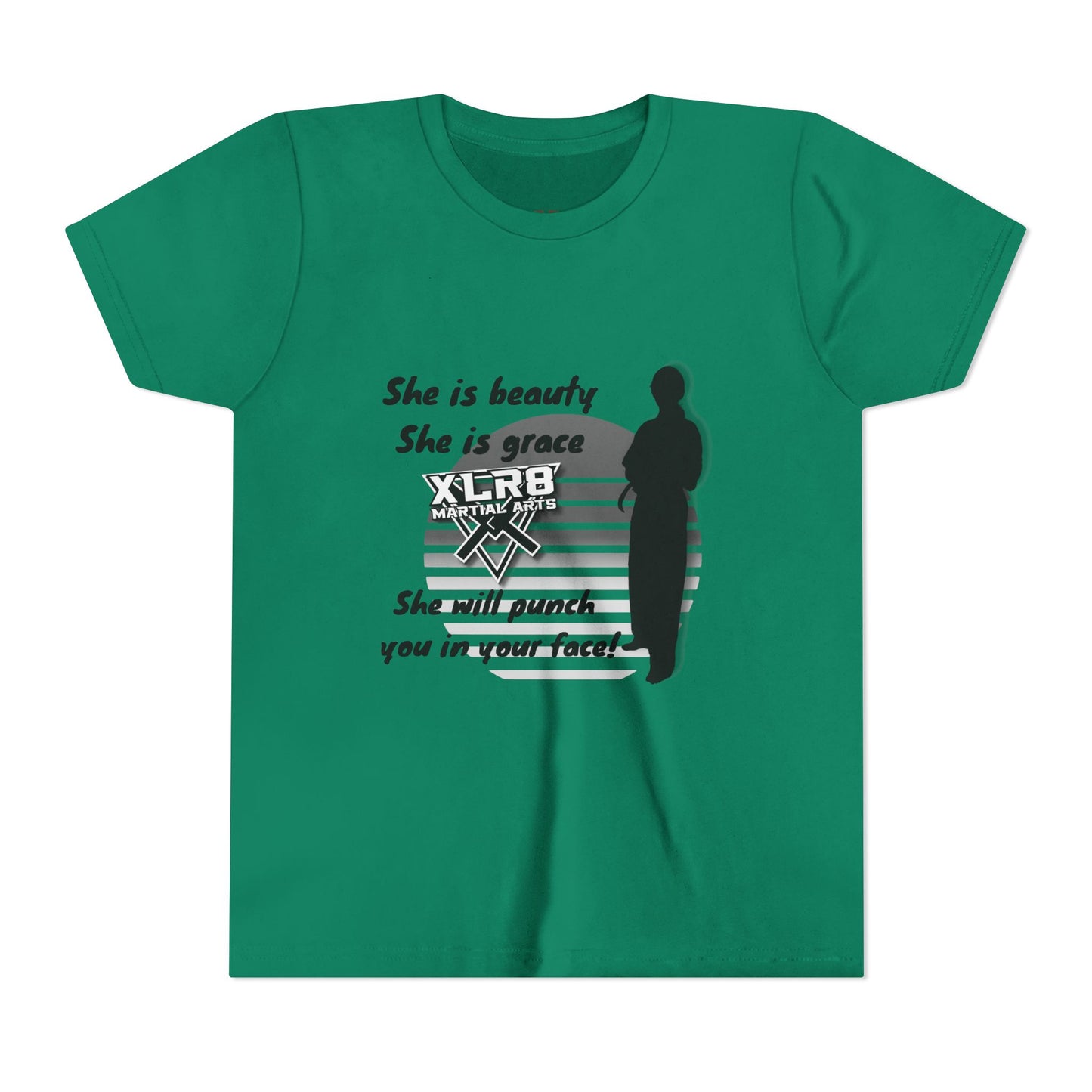 Youth Martial Arts Tee — "She is beauty, She is grace" Karate Shirt