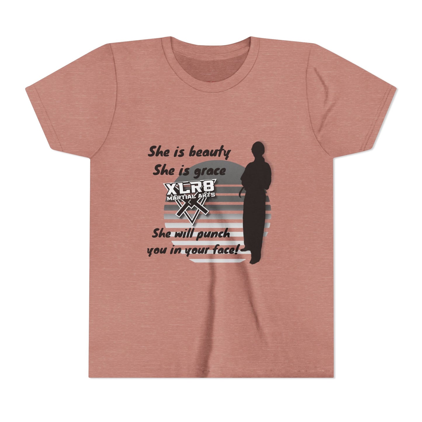Youth Martial Arts Tee — "She is beauty, She is grace" Karate Shirt