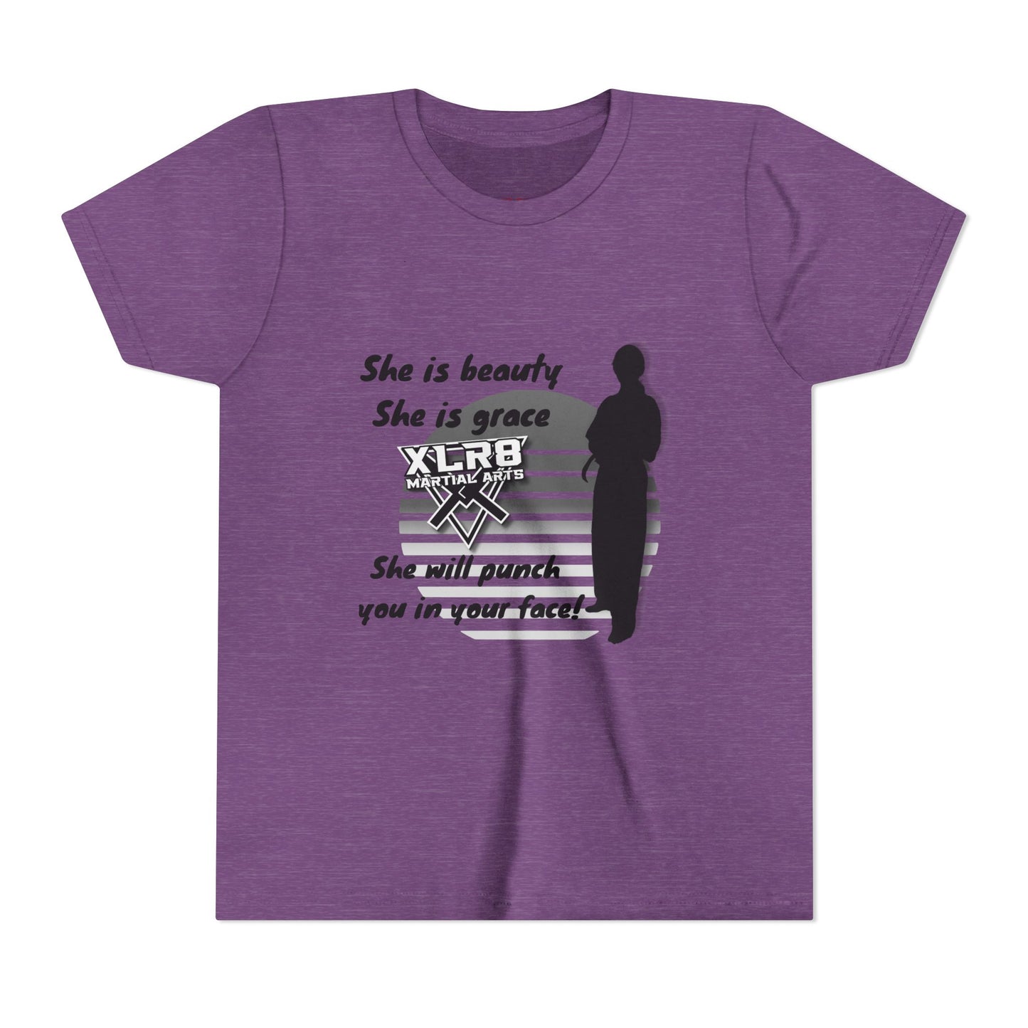 Youth Martial Arts Tee — "She is beauty, She is grace" Karate Shirt