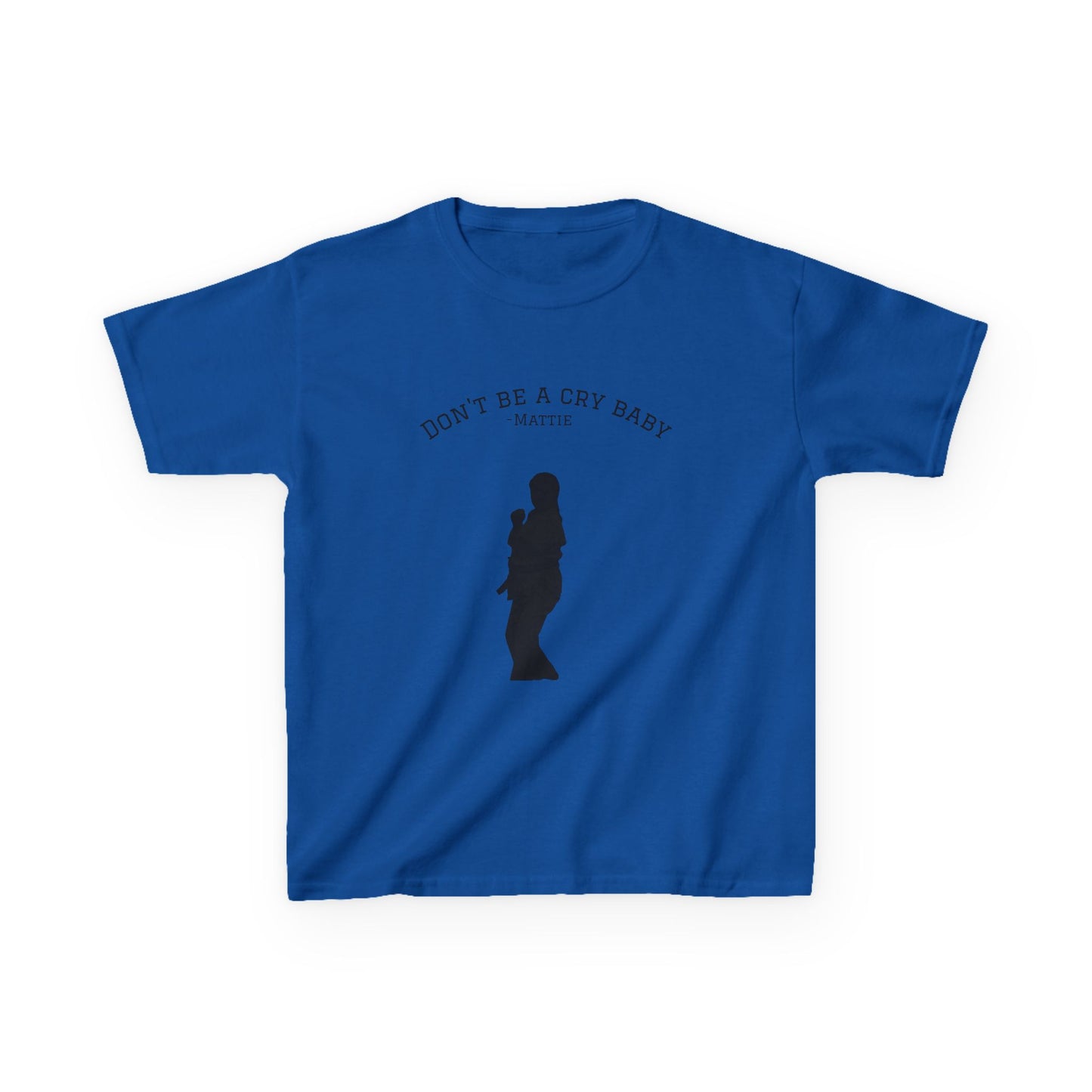 Kids Tee — "Don't Be a Cry Baby" Silhouette Tee with XLR8 Martial Arts Back Logo