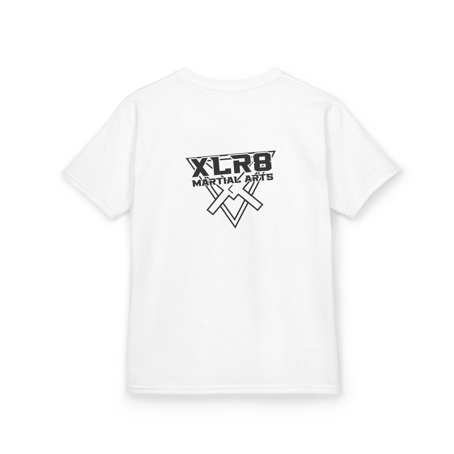 Kids Tee — "Don't Be a Cry Baby" Silhouette Tee with XLR8 Martial Arts Back Logo