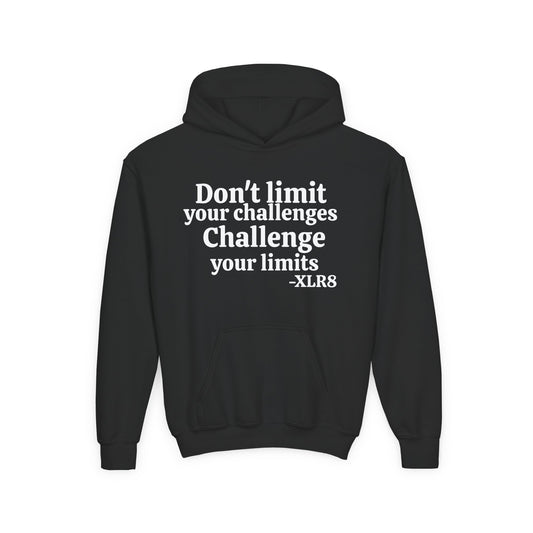 Youth Hoodie – "Don't limit your challenges. Challenge your limits." Martial Arts Motivational Sweatshirt