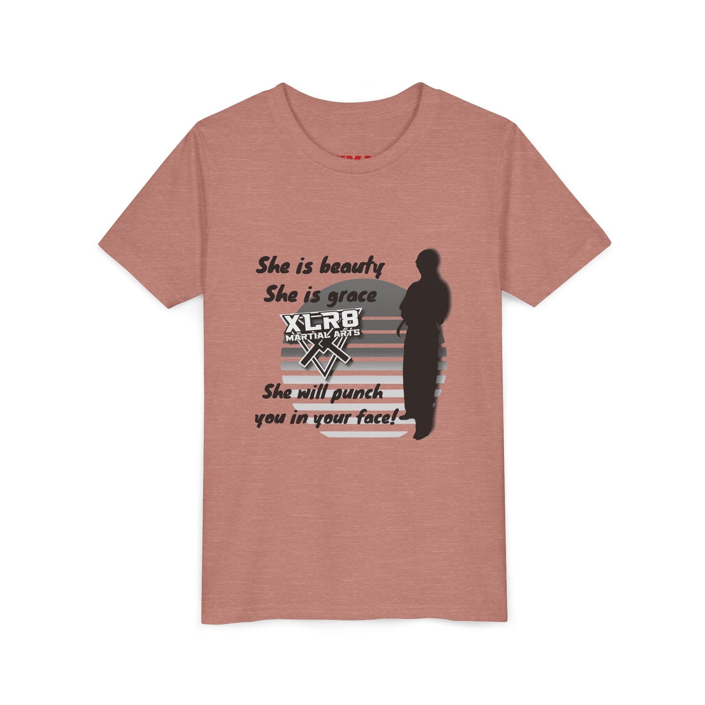Youth Martial Arts Tee — "She is beauty, She is grace" Karate Shirt