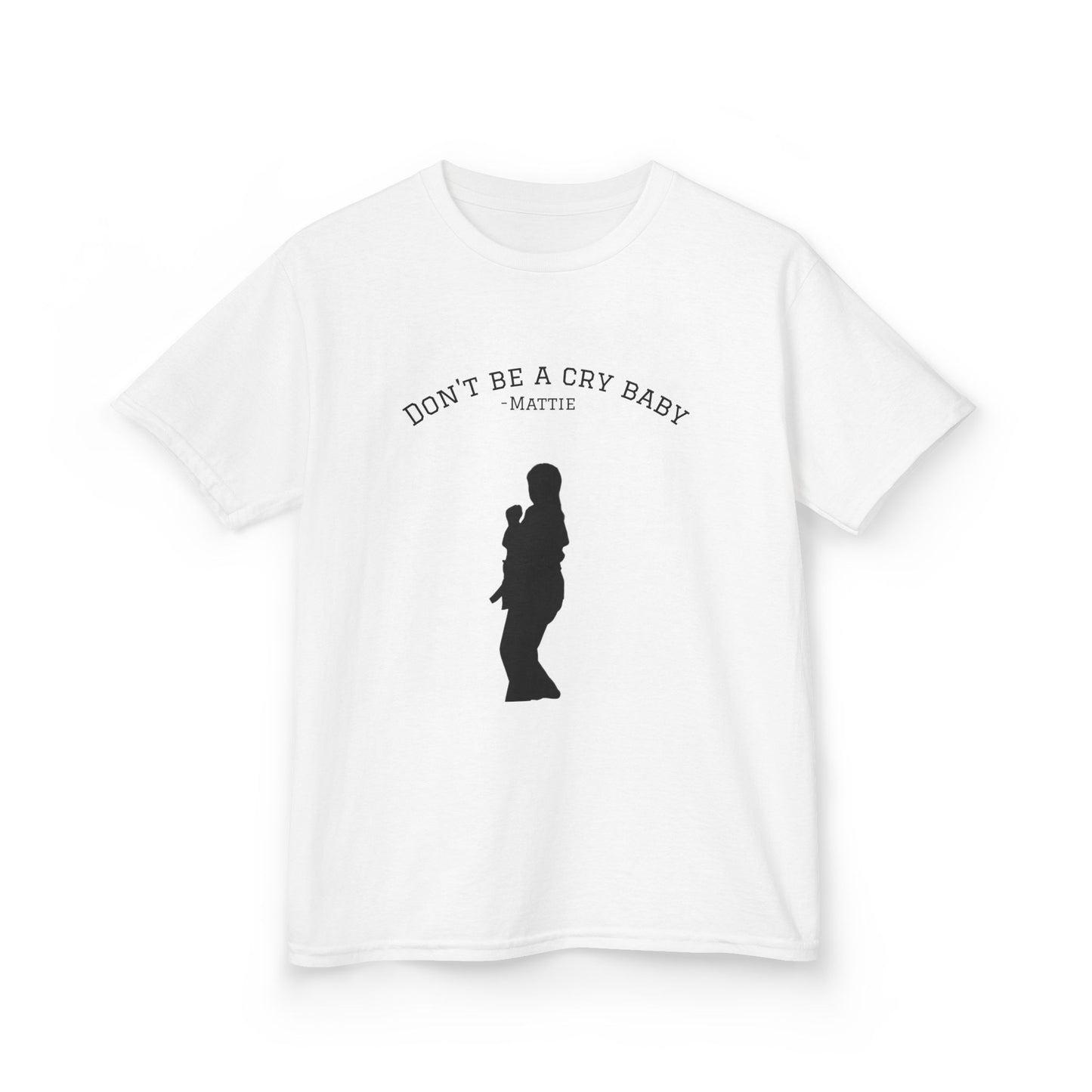 Kids Tee — "Don't Be a Cry Baby" Silhouette Tee with XLR8 Martial Arts Back Logo