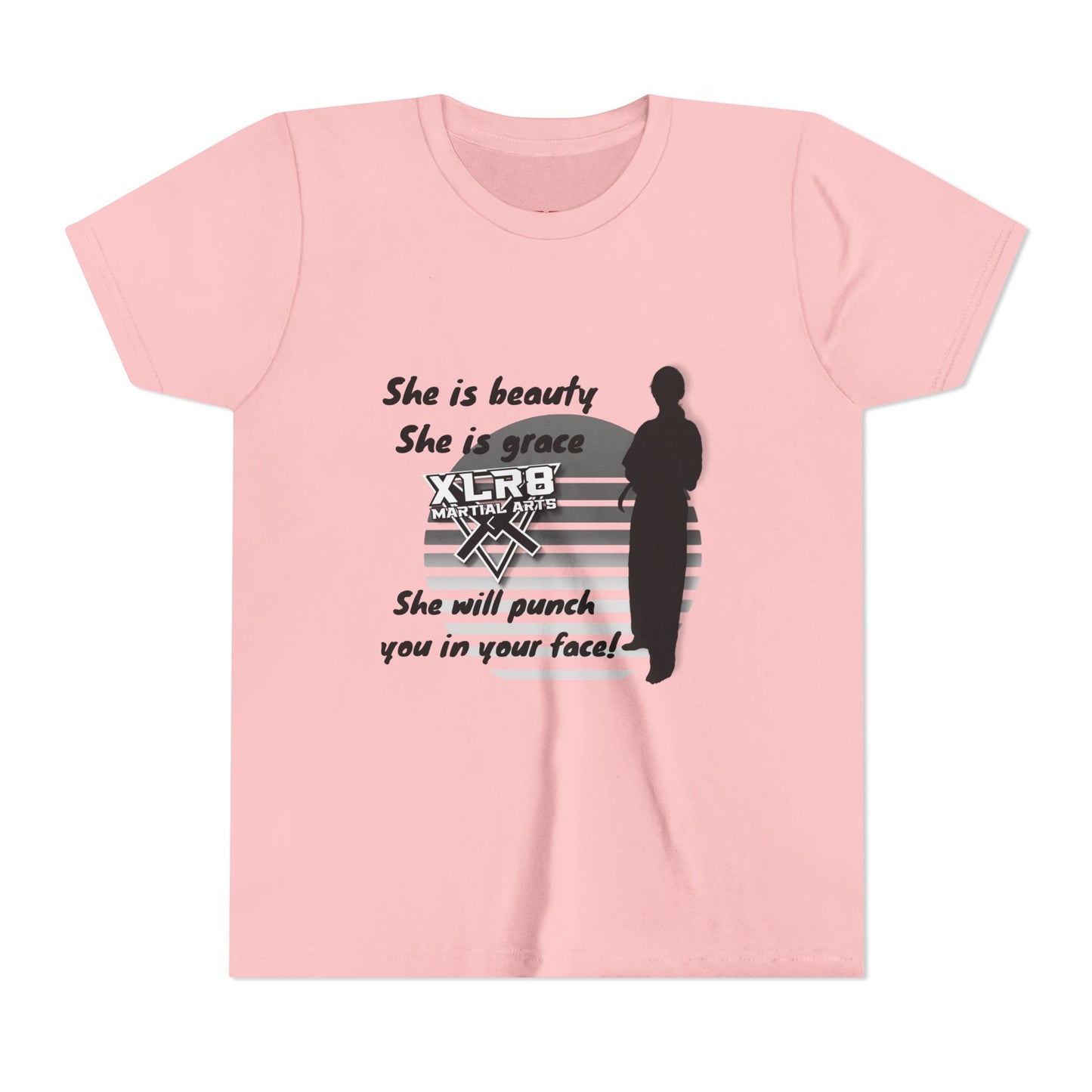 Youth Martial Arts Tee — "She is beauty, She is grace" Karate Shirt