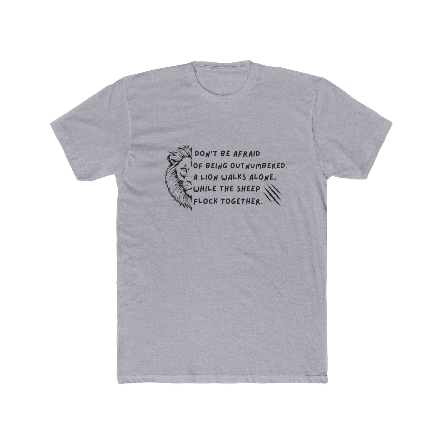 Motivational Lion Graphic Tee - Unisex Cotton Crew Shirt for Martial Arts Enthusiasts