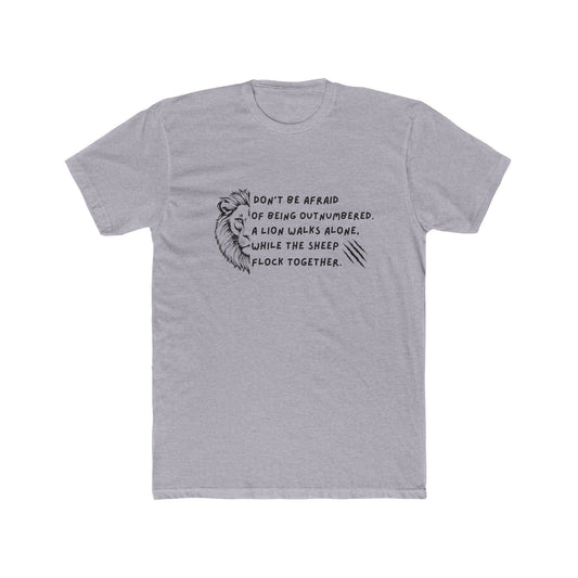 Motivational Lion Graphic Tee - Unisex Cotton Crew Shirt for Martial Arts Enthusiasts