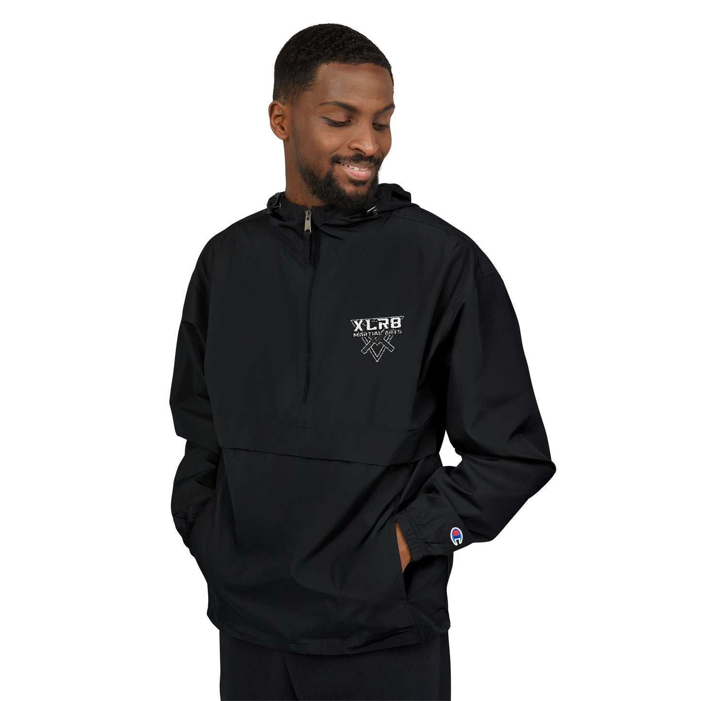 Anorak Jacket — Heart Mosaic Chest Packable Windbreaker