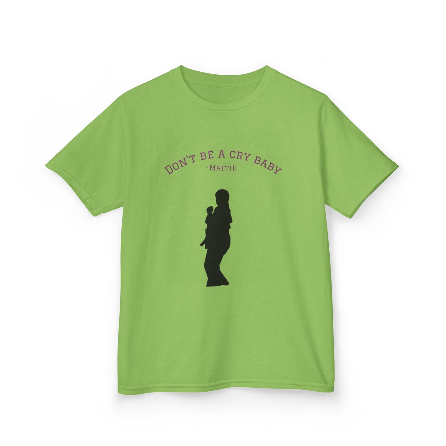 Kids Tee — "Don't Be a Cry Baby" Silhouette Tee with XLR8 Martial Arts Back Logo