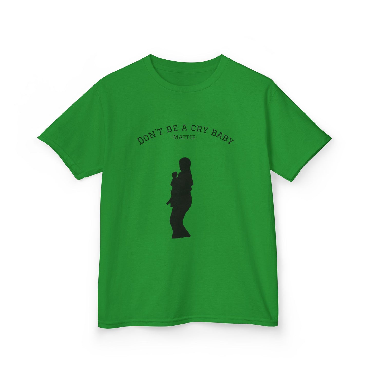 Kids Tee — "Don't Be a Cry Baby" Silhouette Tee with XLR8 Martial Arts Back Logo
