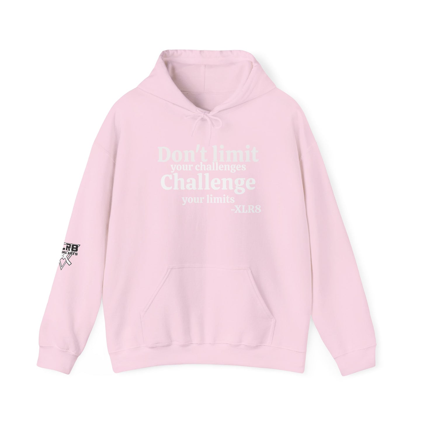 Motivational Hoodie — “Don’t Limit Your Challenges. Challenge Your Limits!” Martial Arts Logo