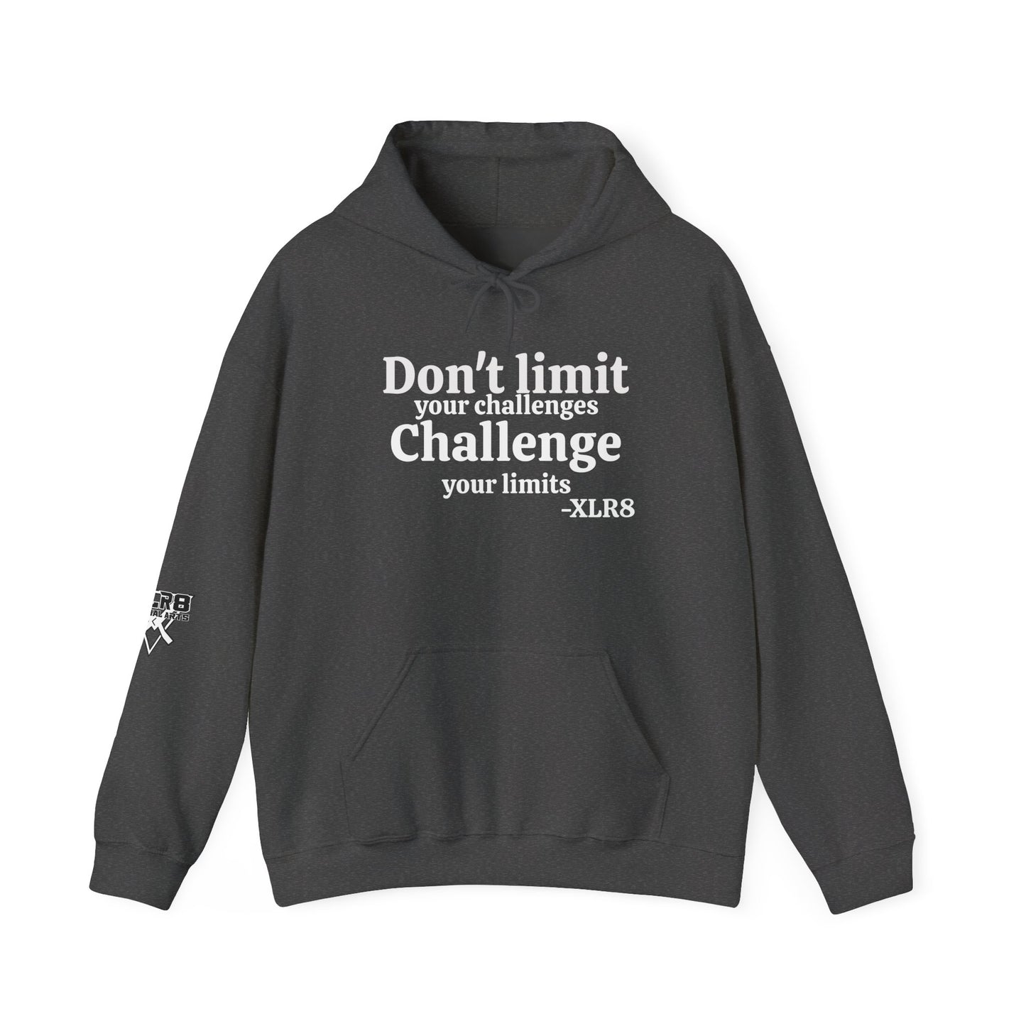Motivational Hoodie — “Don’t Limit Your Challenges. Challenge Your Limits!” Martial Arts Logo