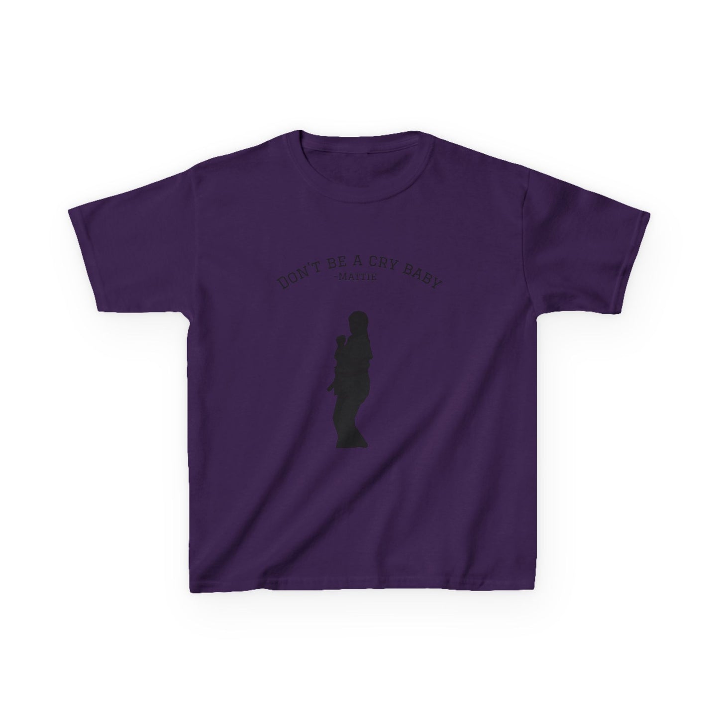 Kids Tee — "Don't Be a Cry Baby" Silhouette Tee with XLR8 Martial Arts Back Logo
