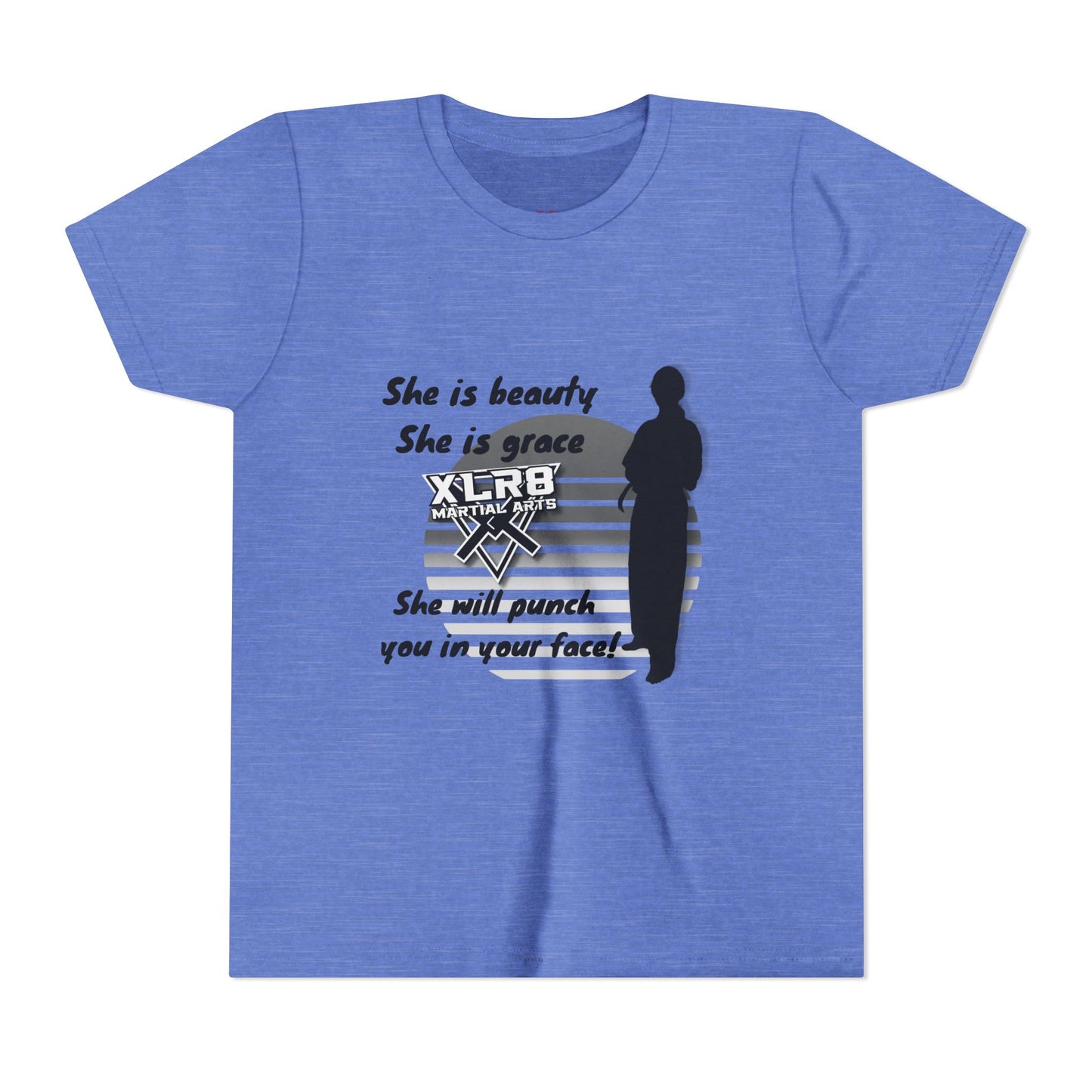 Youth Martial Arts Tee — "She is beauty, She is grace" Karate Shirt