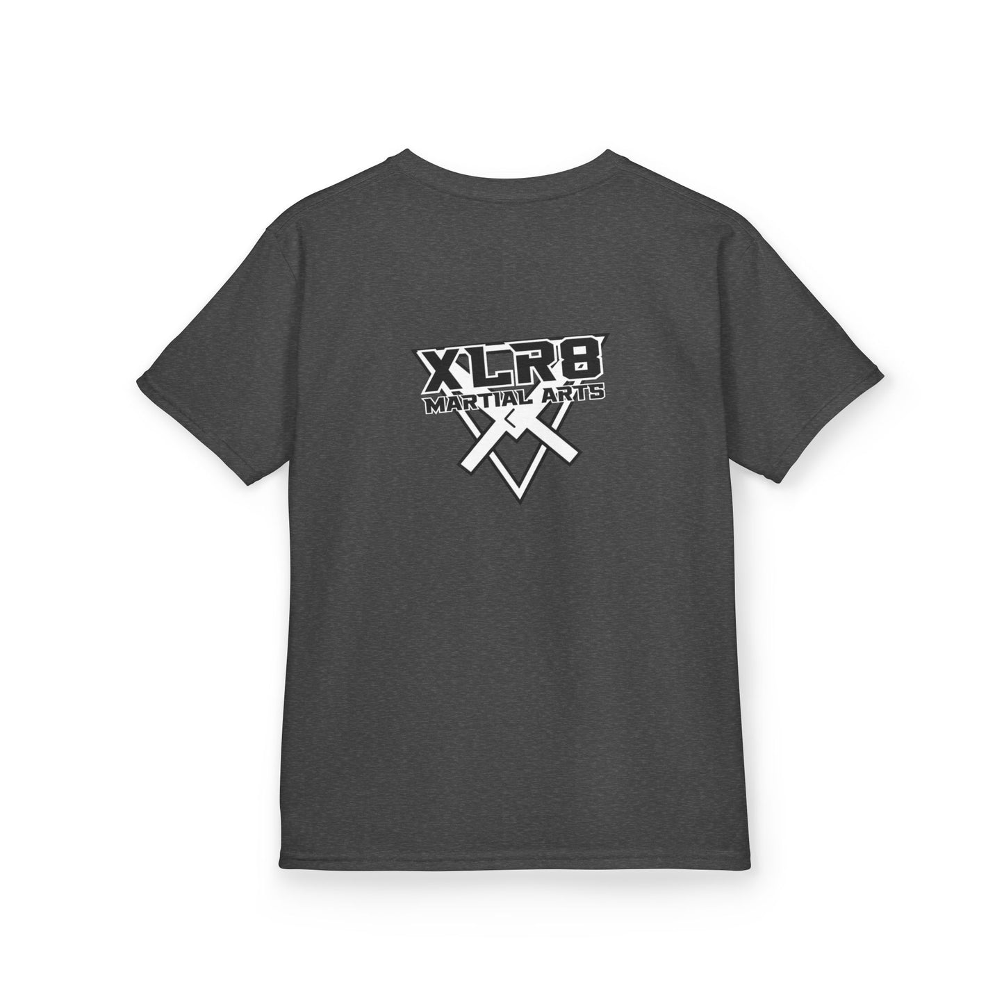 Kids Tee — "Don't Be a Cry Baby" Silhouette Tee with XLR8 Martial Arts Back Logo