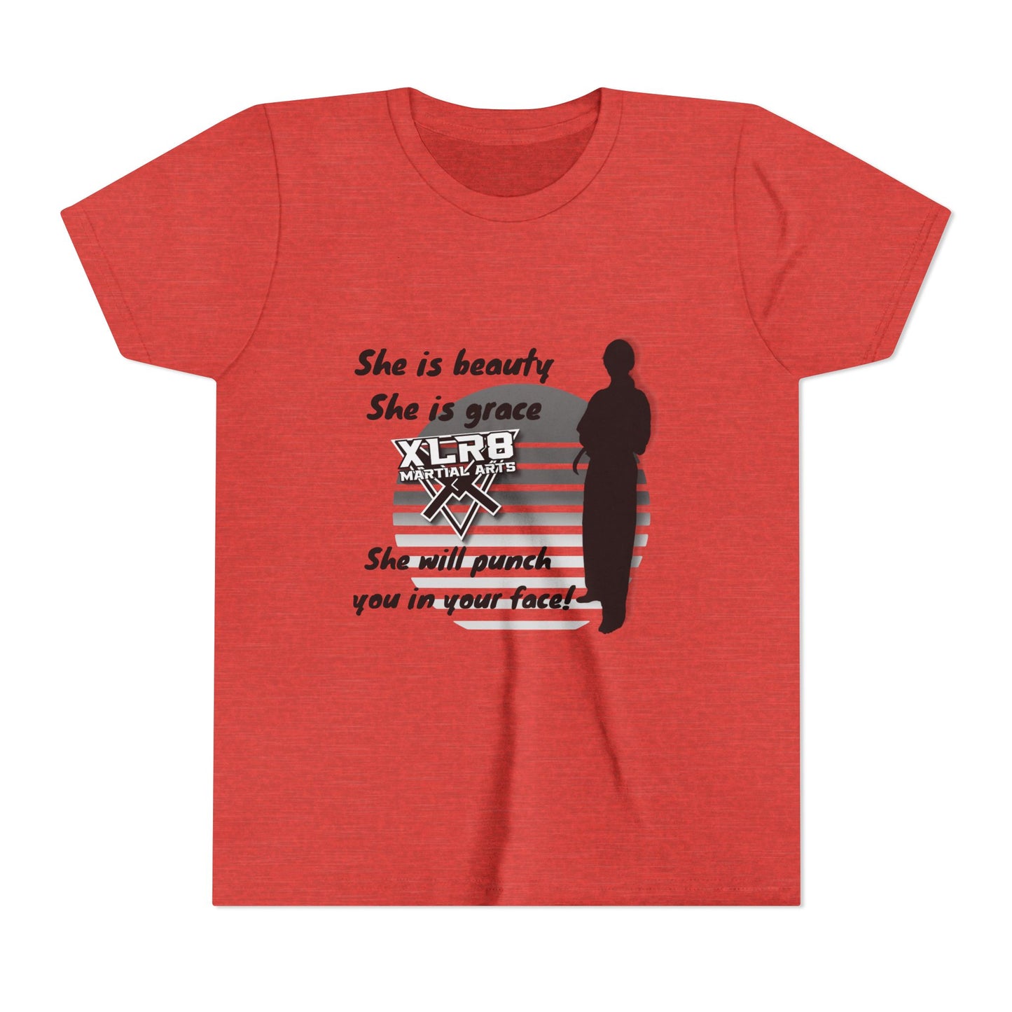 Youth Martial Arts Tee — "She is beauty, She is grace" Karate Shirt