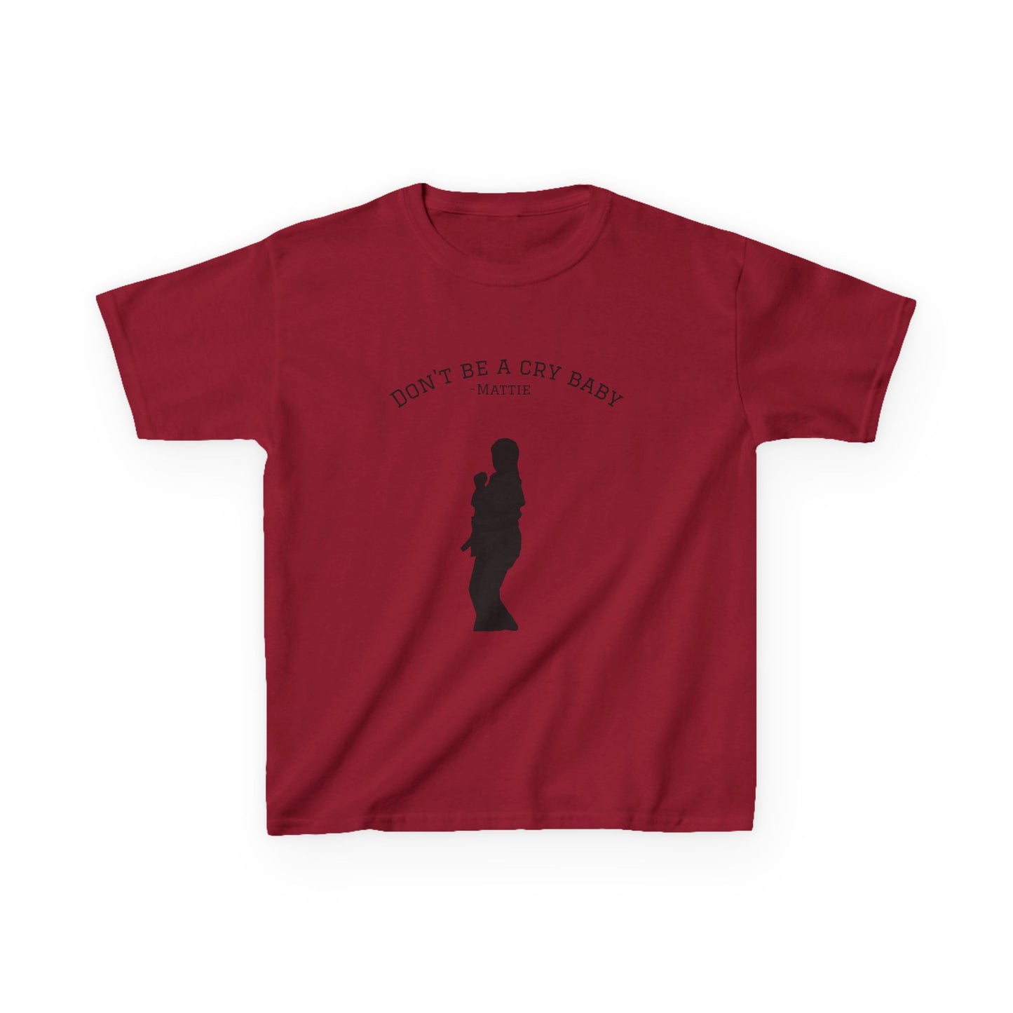 Kids Tee — "Don't Be a Cry Baby" Silhouette Tee with XLR8 Martial Arts Back Logo