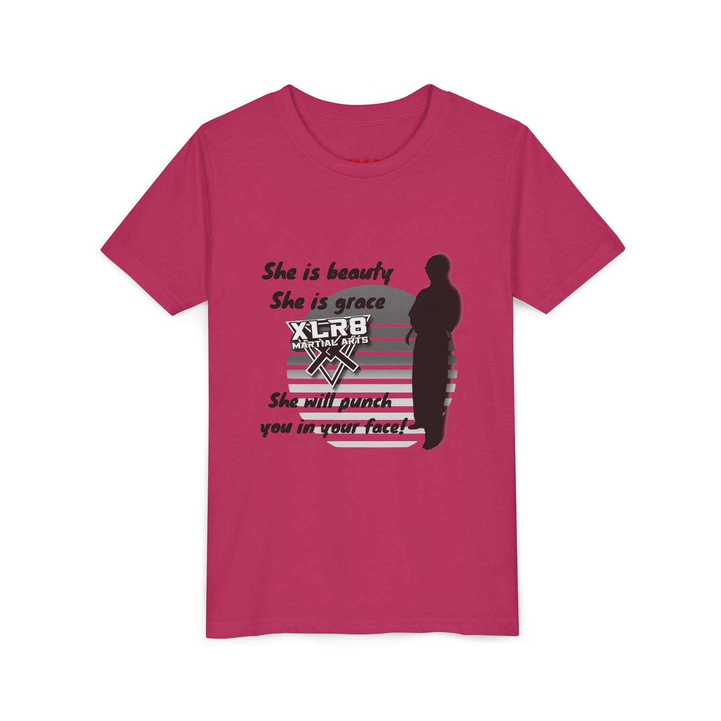 Youth Martial Arts Tee — "She is beauty, She is grace" Karate Shirt