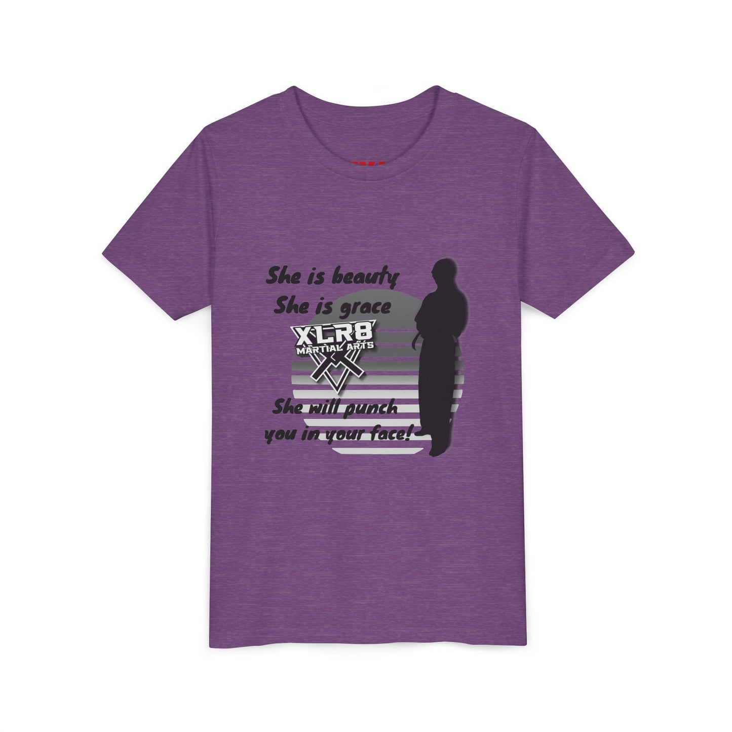 Youth Martial Arts Tee — "She is beauty, She is grace" Karate Shirt