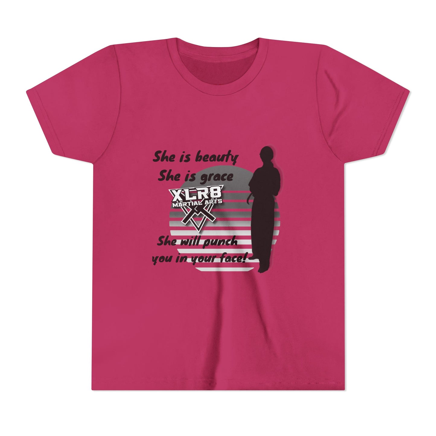 Youth Martial Arts Tee — "She is beauty, She is grace" Karate Shirt