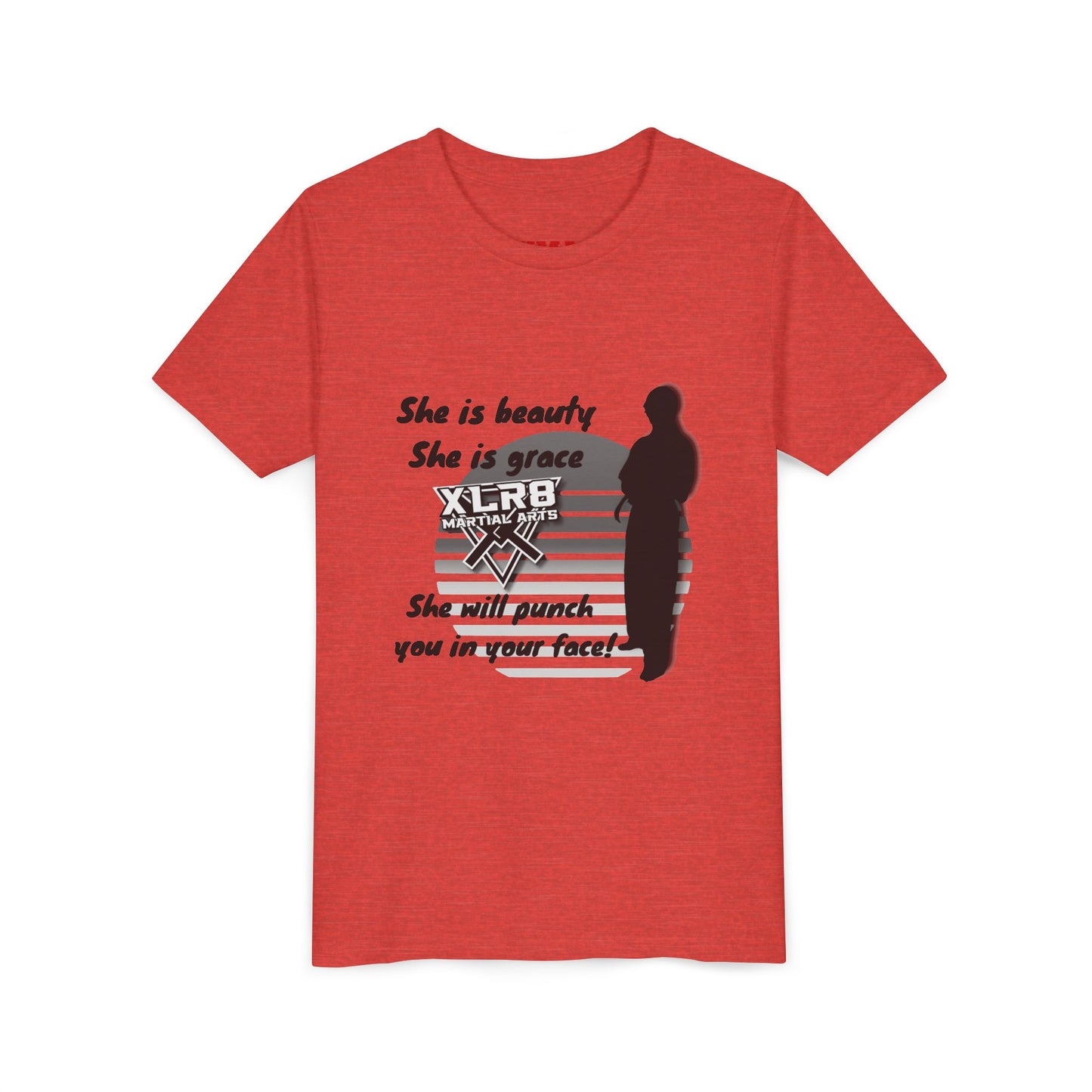 Youth Martial Arts Tee — "She is beauty, She is grace" Karate Shirt