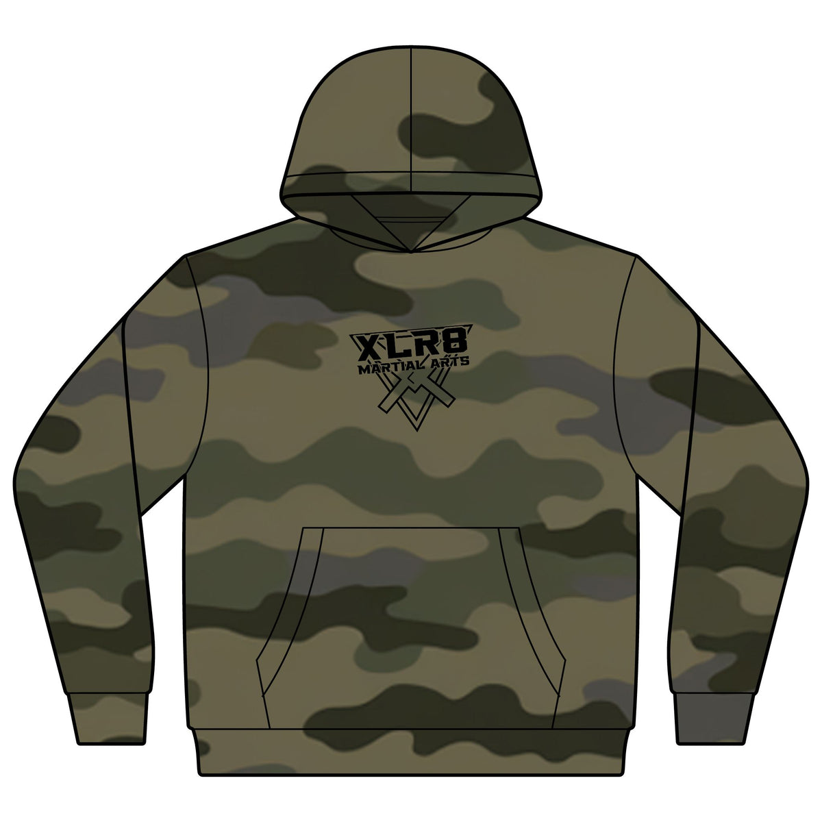 Youth Camo “The More You Sweat in Practice” Motivational Hoodie