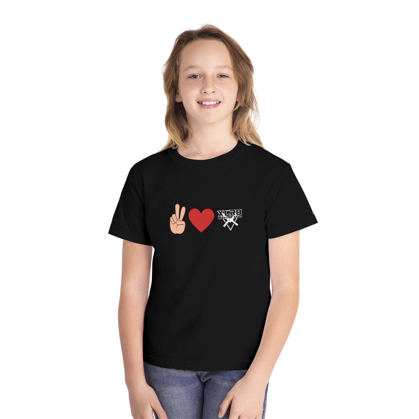 Youth Peace & Love Tee for Martial Arts Enthusiasts