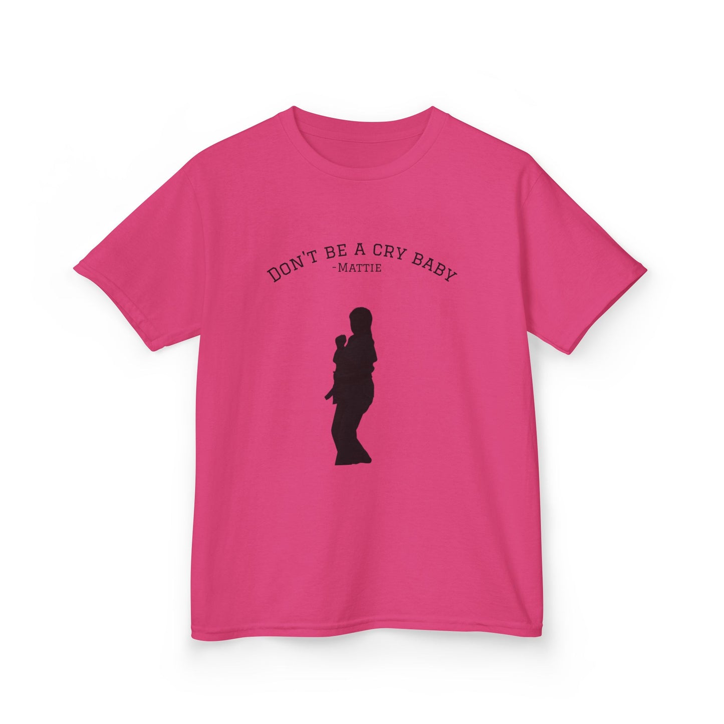 Kids Tee — "Don't Be a Cry Baby" Silhouette Tee with XLR8 Martial Arts Back Logo