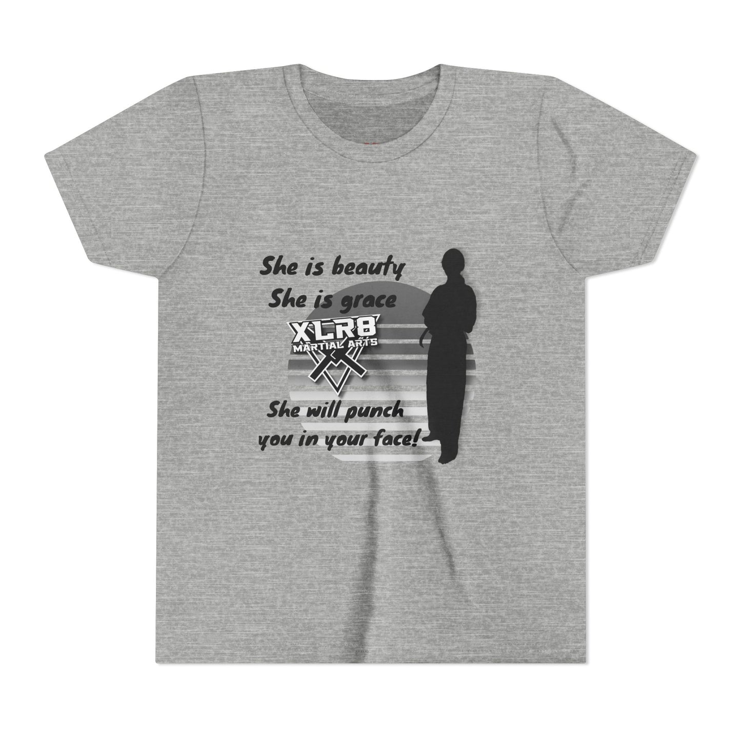 Youth Martial Arts Tee — "She is beauty, She is grace" Karate Shirt