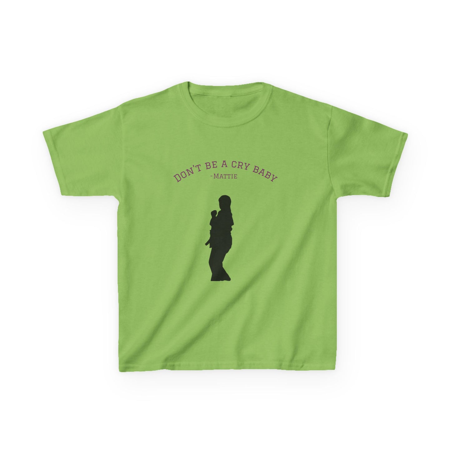 Kids Tee — "Don't Be a Cry Baby" Silhouette Tee with XLR8 Martial Arts Back Logo
