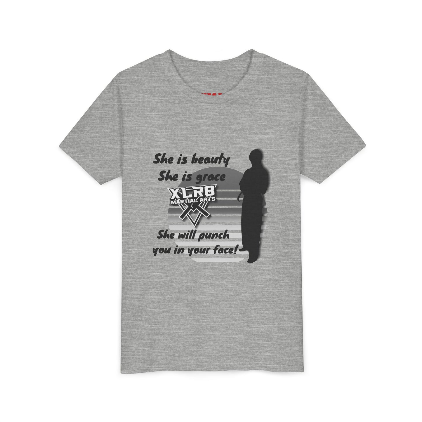 Youth Martial Arts Tee — "She is beauty, She is grace" Karate Shirt