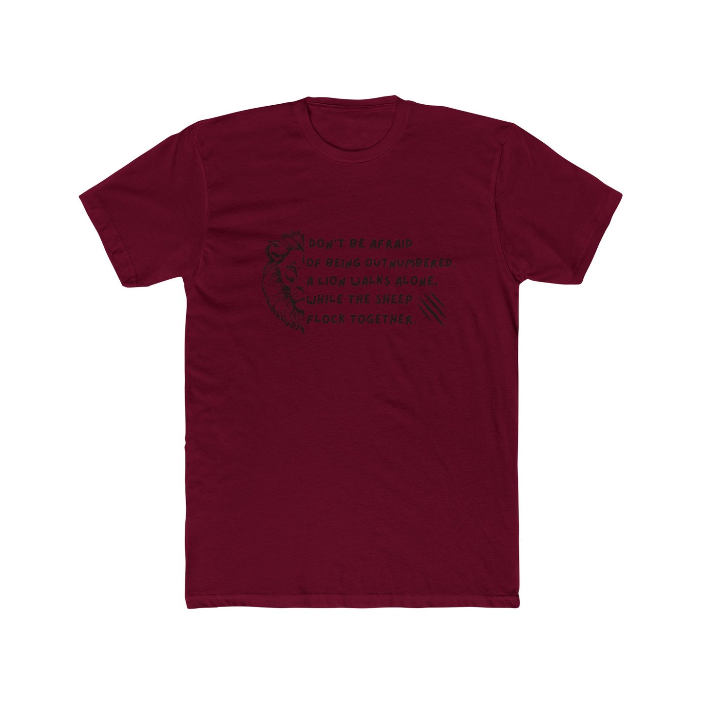 Motivational Lion Graphic Tee - Unisex Cotton Crew Shirt for Martial Arts Enthusiasts