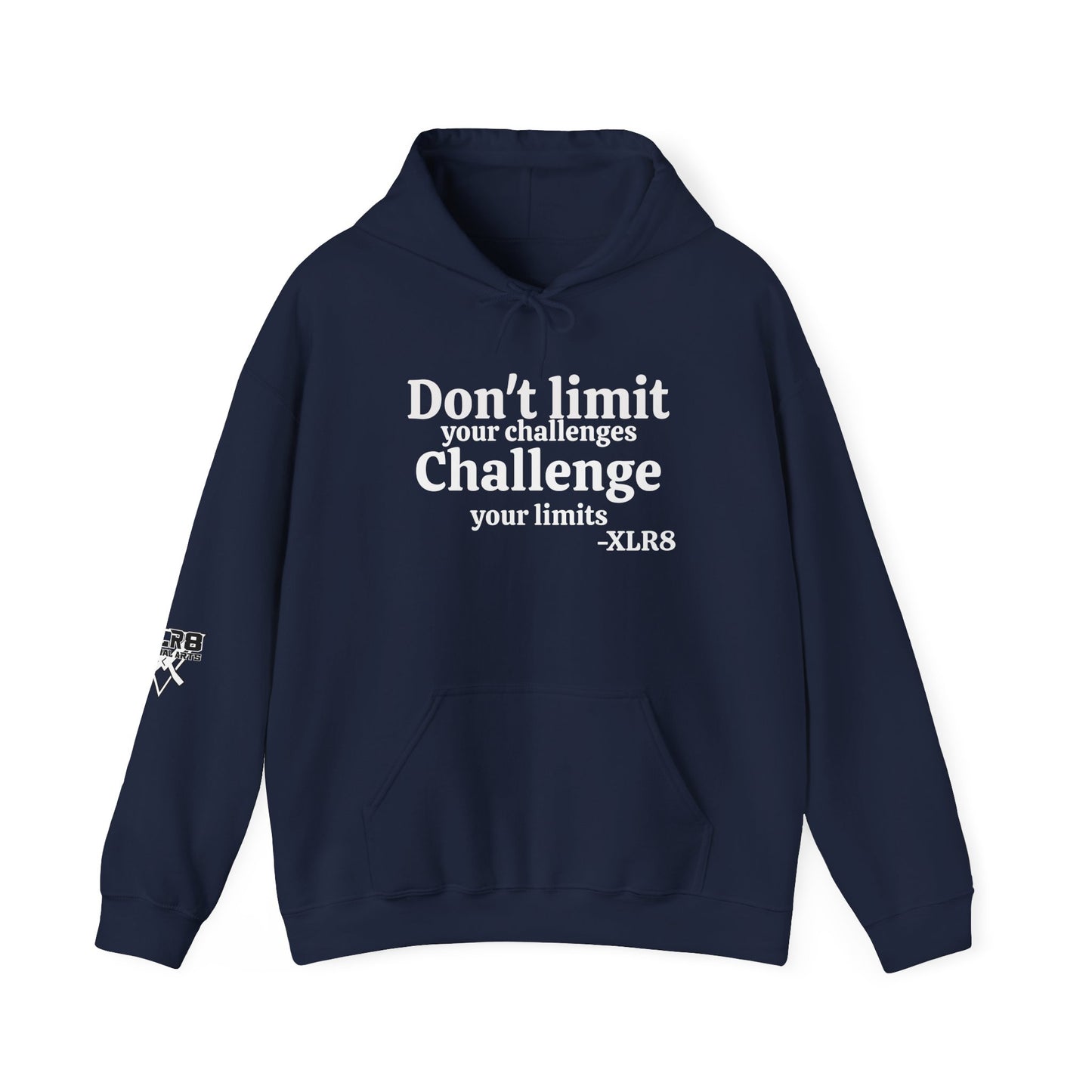 Motivational Hoodie — “Don’t Limit Your Challenges. Challenge Your Limits!” Martial Arts Logo