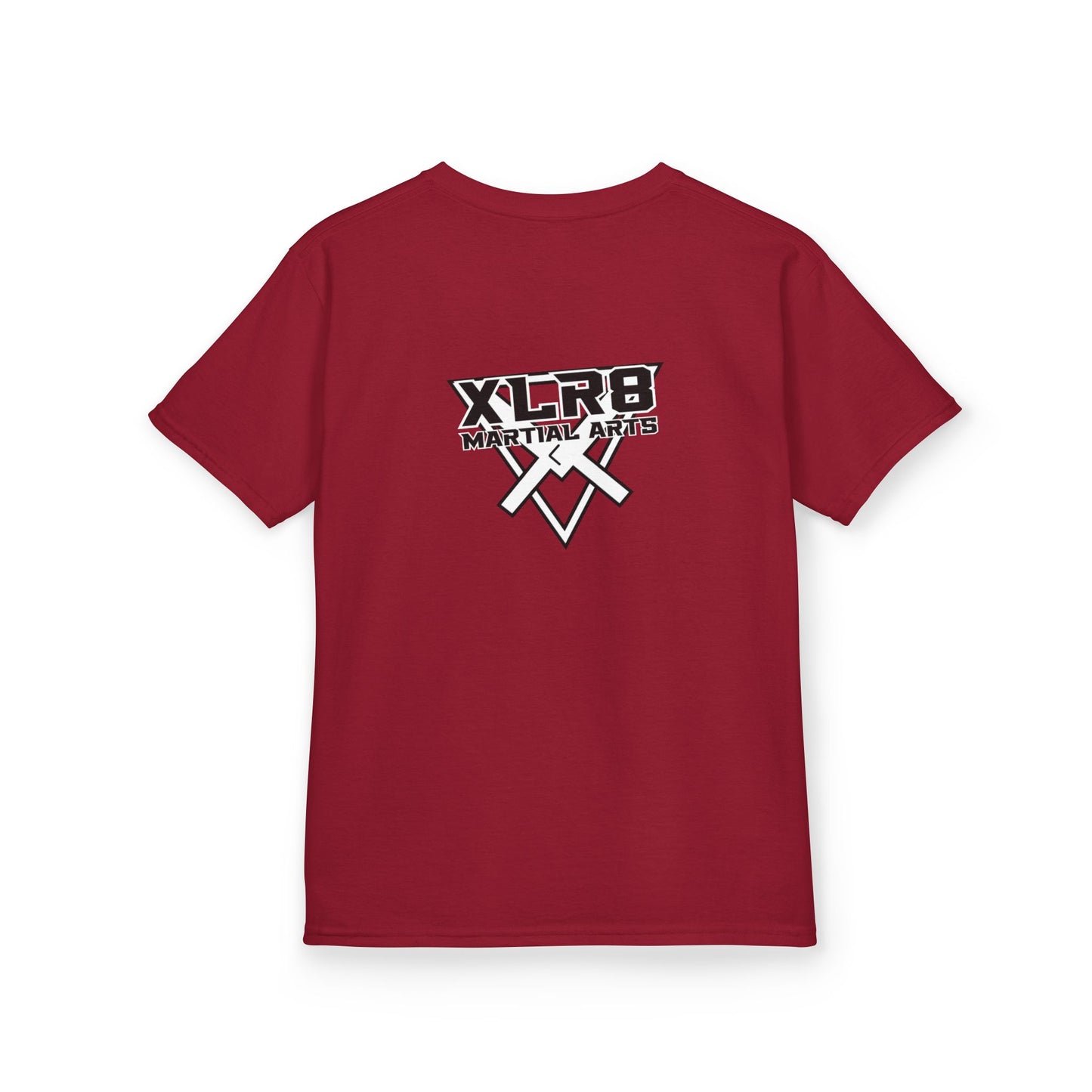Kids Tee — "Don't Be a Cry Baby" Silhouette Tee with XLR8 Martial Arts Back Logo