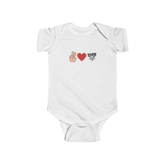 Peace & Love Infant Bodysuit - Soft Jersey Baby Outfit for Milestones and Celebrations