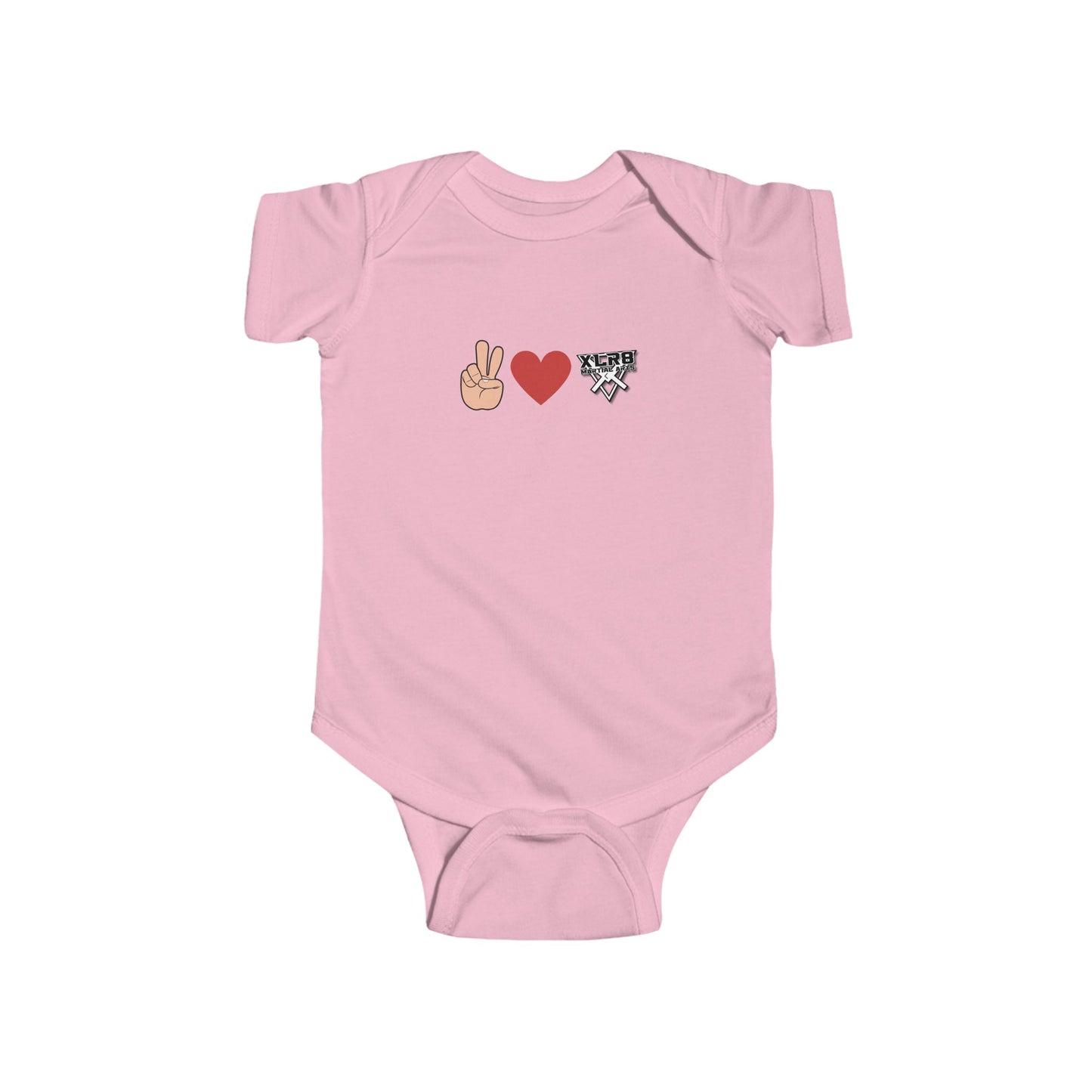 Peace & Love Infant Bodysuit - Soft Jersey Baby Outfit for Milestones and Celebrations