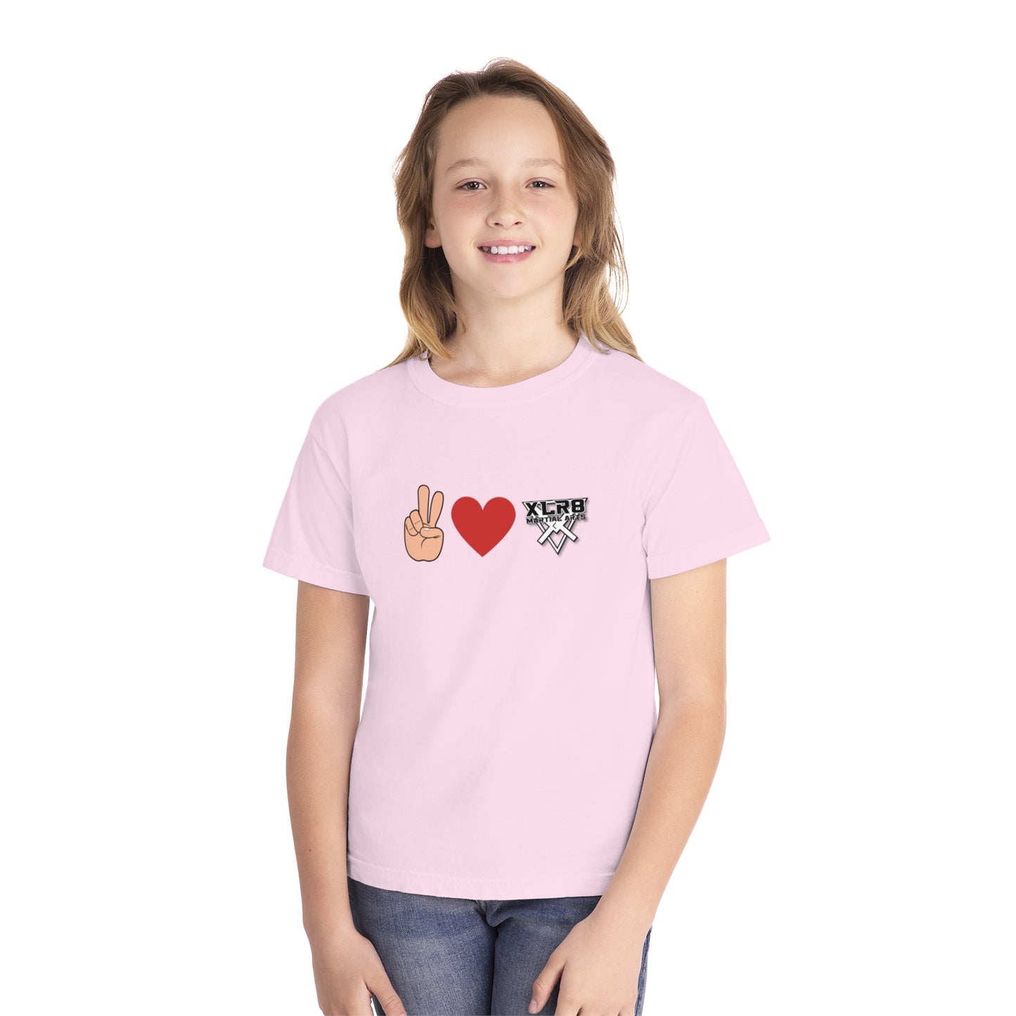 Youth Peace & Love Tee for Martial Arts Enthusiasts