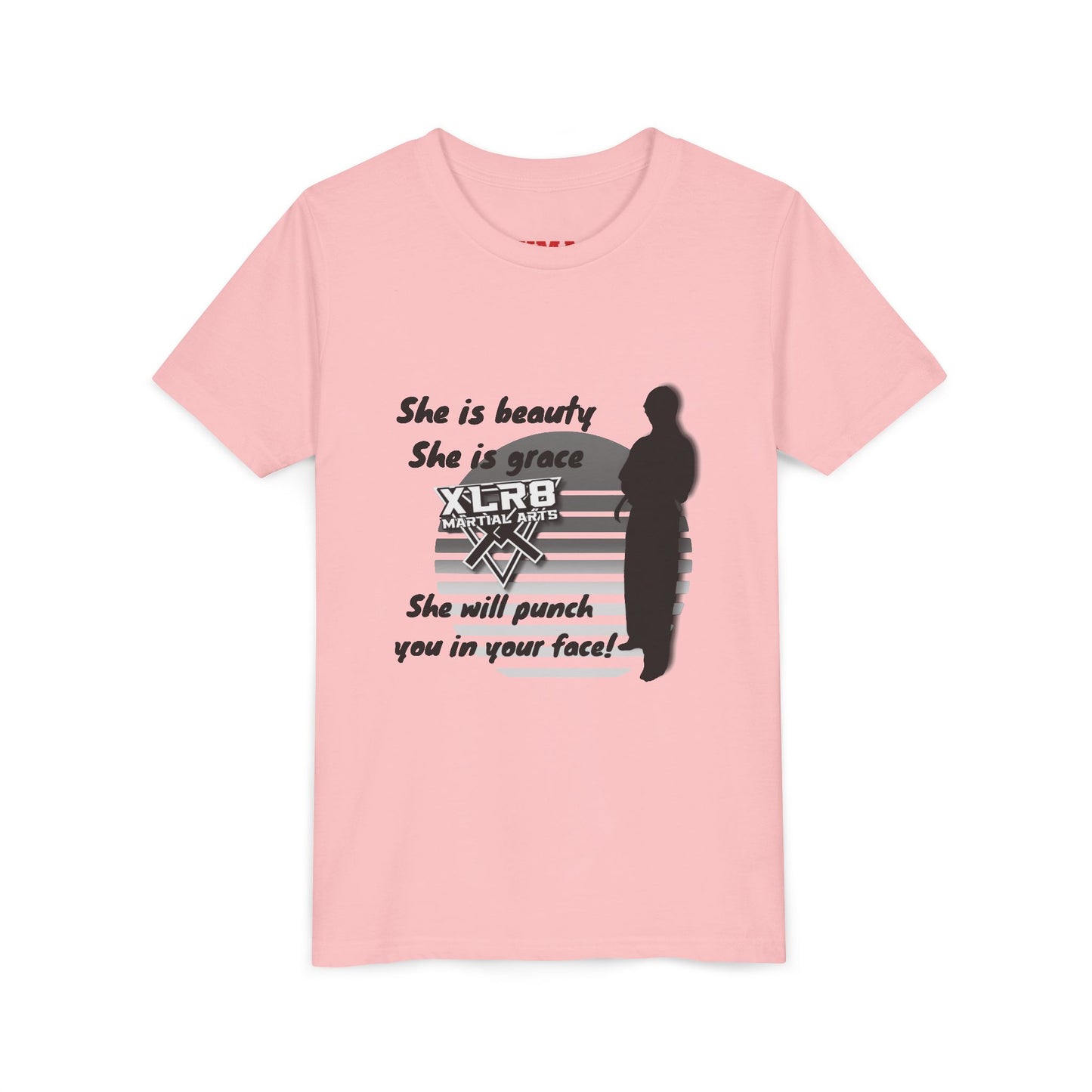 Youth Martial Arts Tee — "She is beauty, She is grace" Karate Shirt