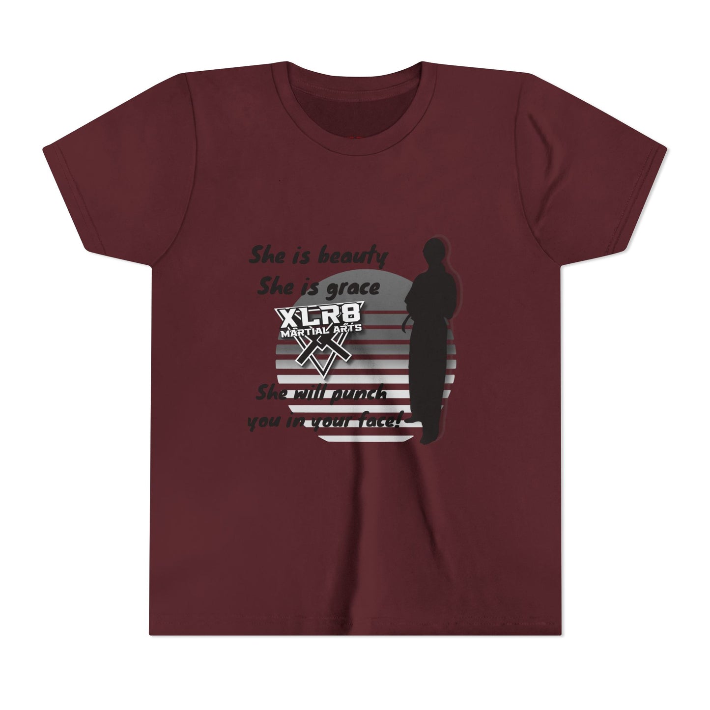 Youth Martial Arts Tee — "She is beauty, She is grace" Karate Shirt