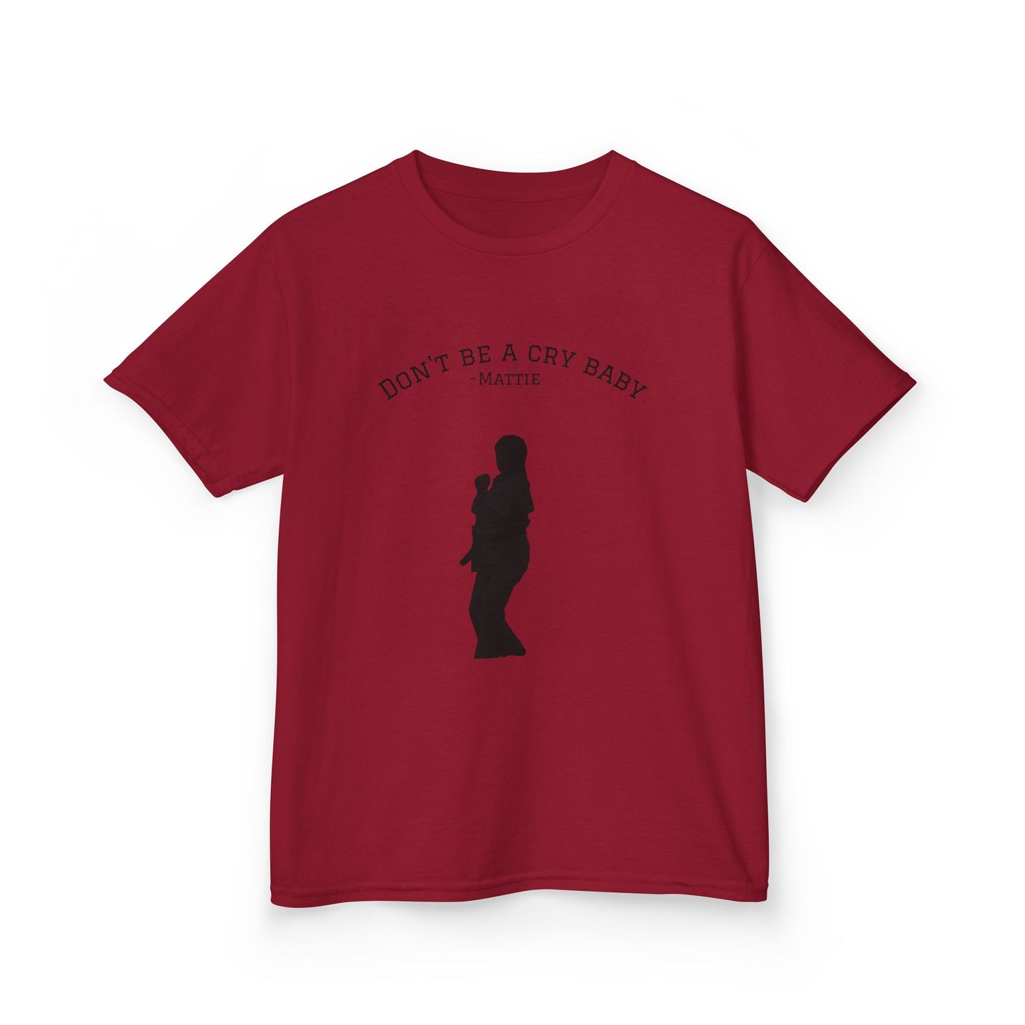 Kids Tee — "Don't Be a Cry Baby" Silhouette Tee with XLR8 Martial Arts Back Logo