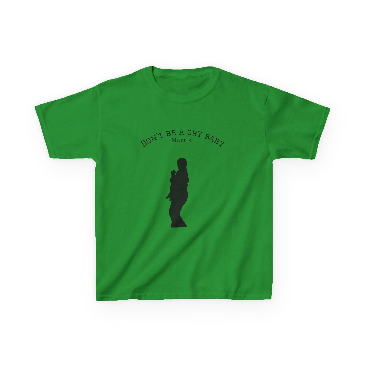 Kids Tee — "Don't Be a Cry Baby" Silhouette Tee with XLR8 Martial Arts Back Logo