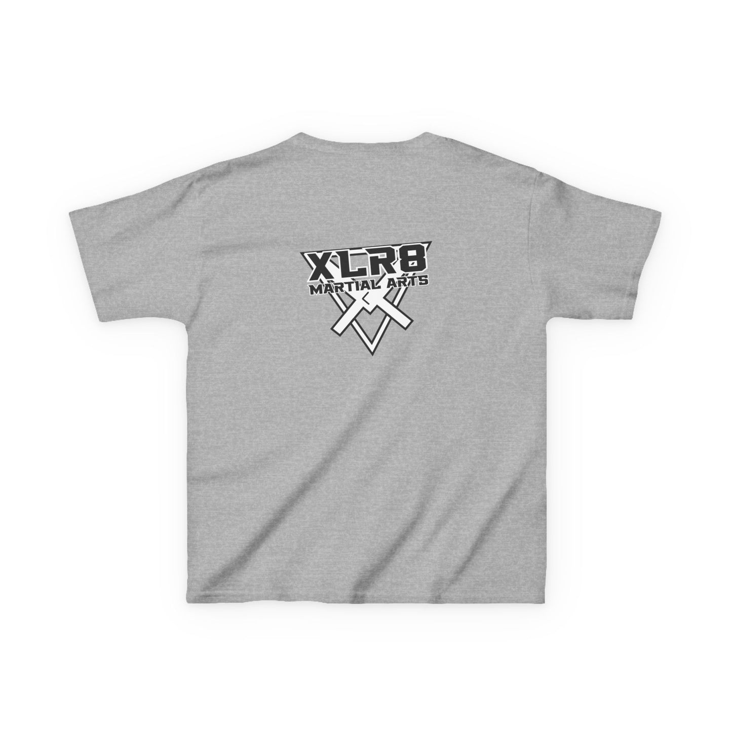 Kids Tee — "Don't Be a Cry Baby" Silhouette Tee with XLR8 Martial Arts Back Logo