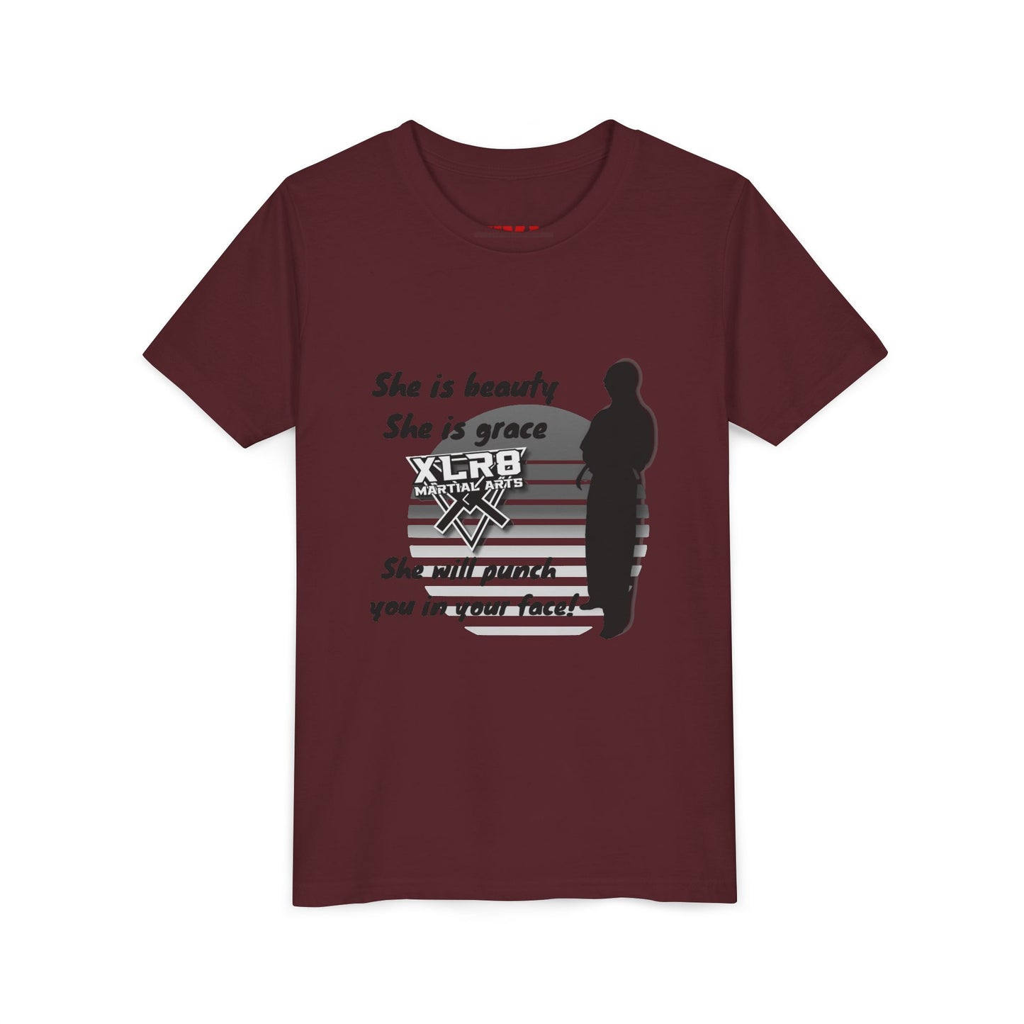 Youth Martial Arts Tee — "She is beauty, She is grace" Karate Shirt