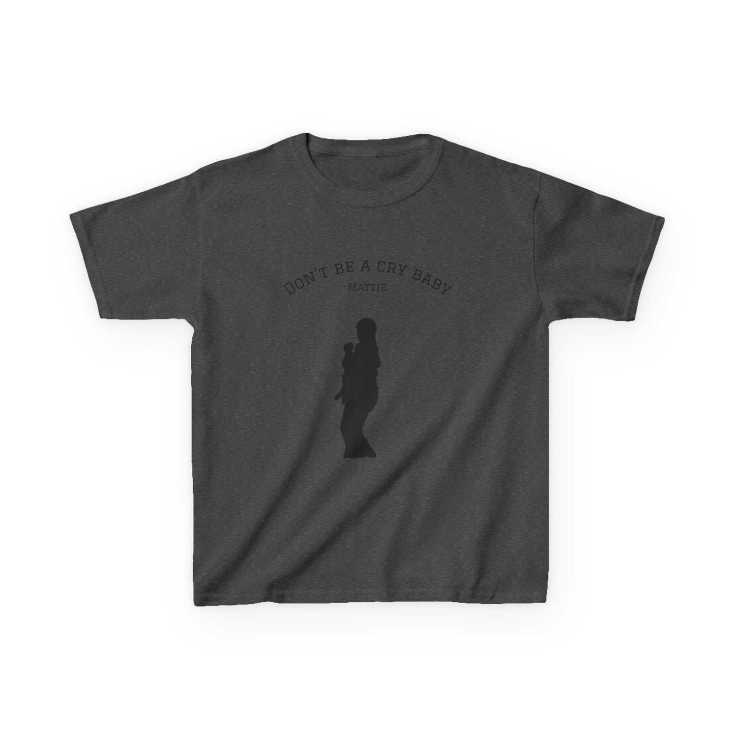 Kids Tee — "Don't Be a Cry Baby" Silhouette Tee with XLR8 Martial Arts Back Logo