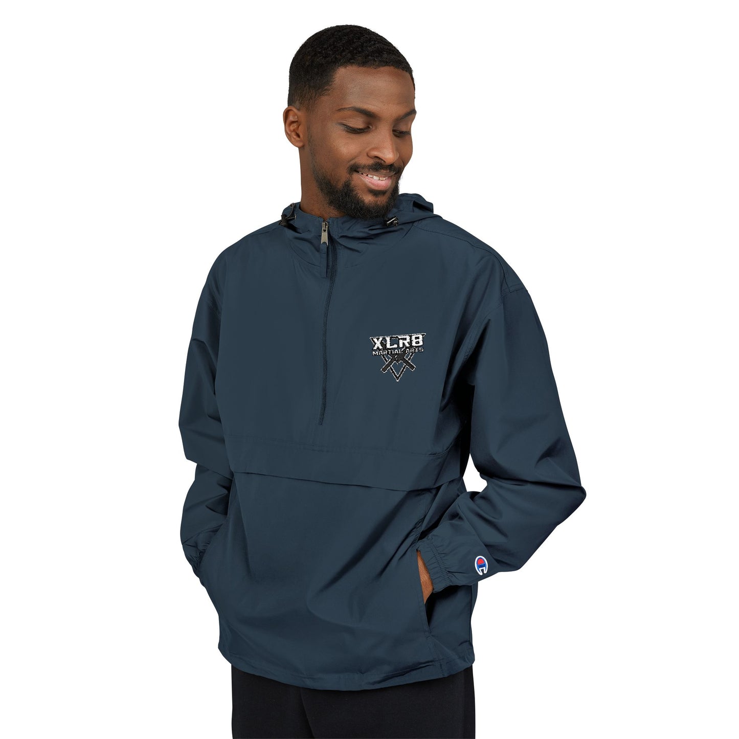 Anorak Jacket — Heart Mosaic Chest Packable Windbreaker