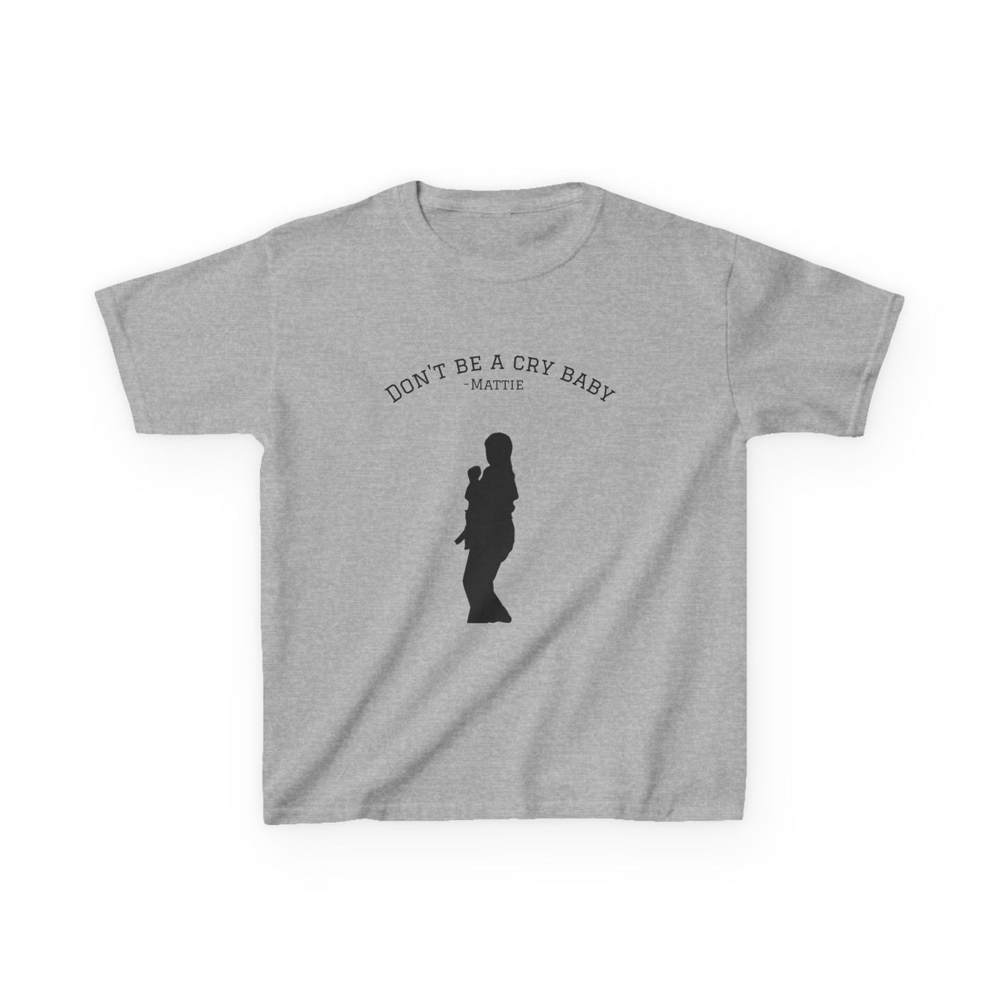 Kids Tee — "Don't Be a Cry Baby" Silhouette Tee with XLR8 Martial Arts Back Logo